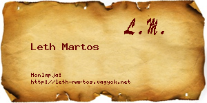 Leth Martos névjegykártya